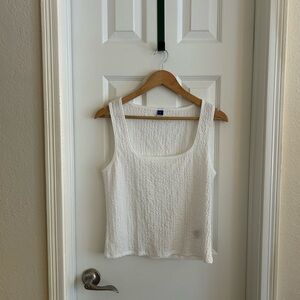 Old Navy White Textured Tank Top
